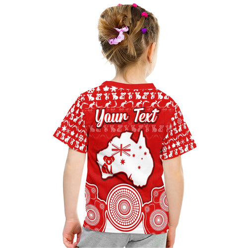 custom-personalised-australian-koala-christmas-vibe-with-aboriginal-dot-painting-style-no2-t-shirt