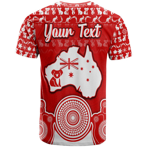 custom-personalised-australian-koala-christmas-vibe-with-aboriginal-dot-painting-style-no2-t-shirt