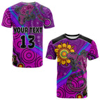 custom-text-and-number-australia-lizard-and-sun-t-shirt-aboriginal-art-purple