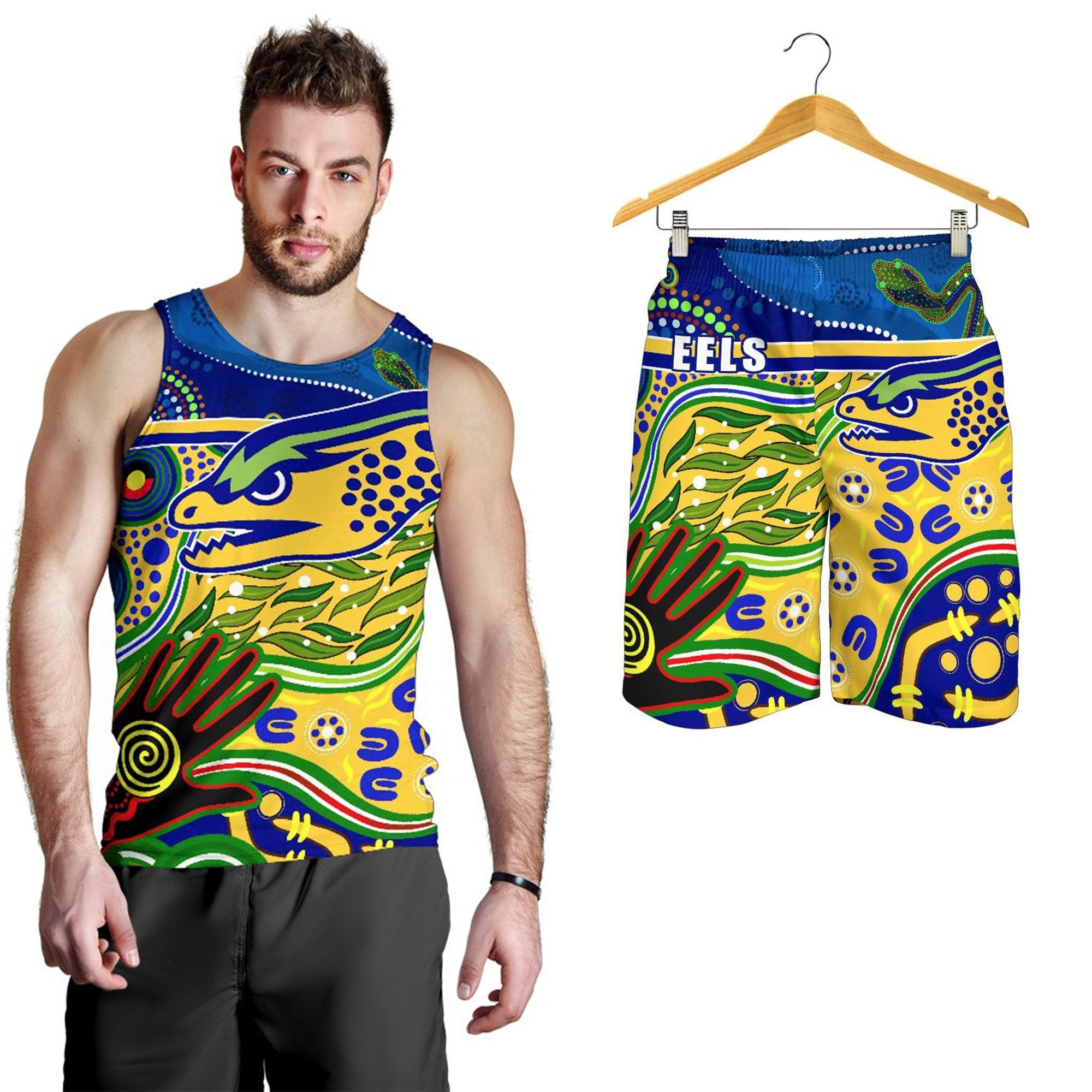 combo-men-tank-top-and-men-short-eels-naidoc-special