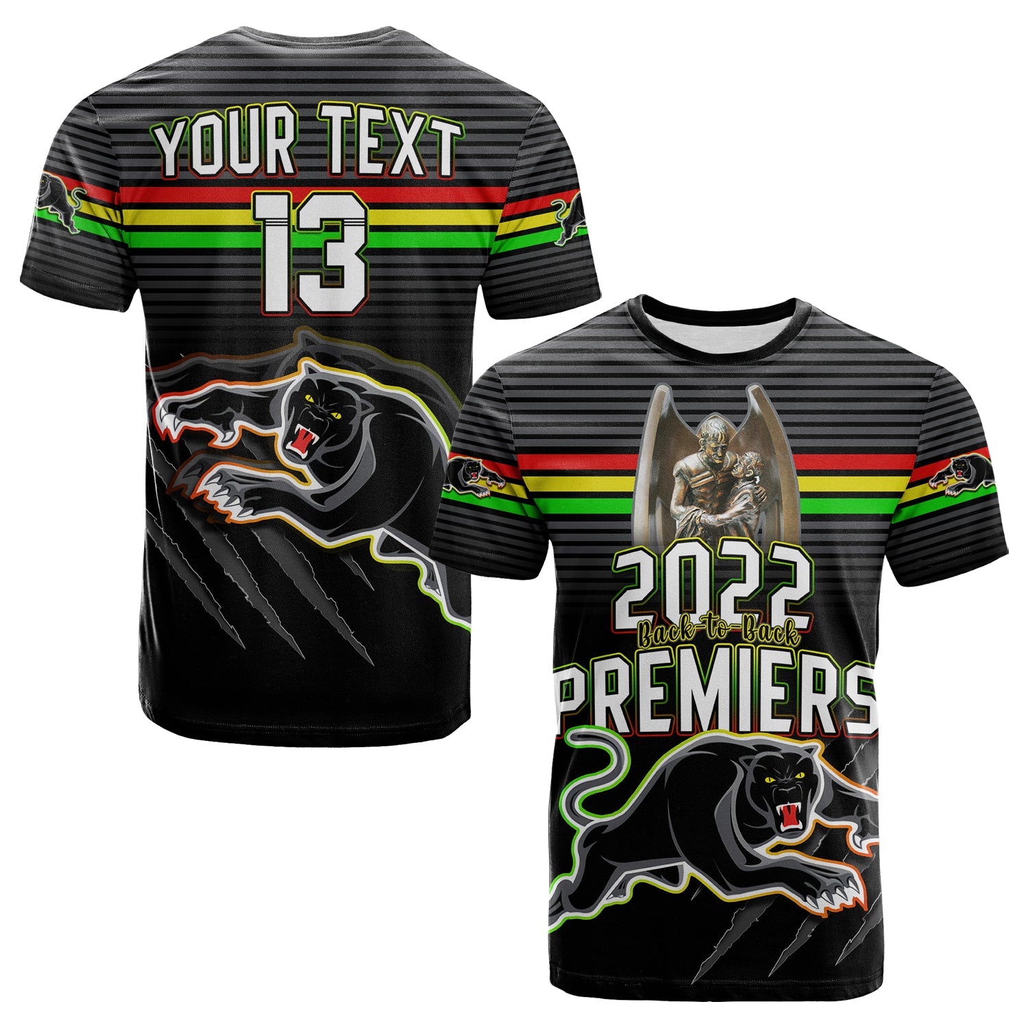 custom-text-and-number-panthers-proud-t-shirt-back-to-back-premiers-2022-version-black