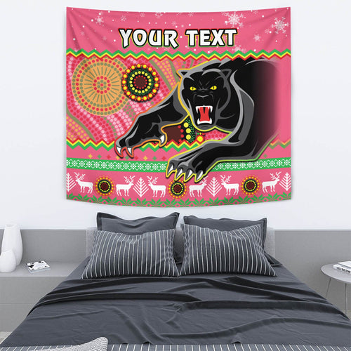 custom-personalised-panthers-christmas-tapestry-aboriginal-pattern-penrith-pink-version