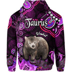 australian-astrology-zip-up-and-pullover-hoodie-taurus-wombat-zodiac-aboriginal-vibes-pink