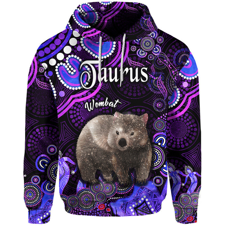 custom-personalised-australian-astrology-zip-up-and-pullover-hoodie-taurus-wombat-zodiac-aboriginal-vibes-purple