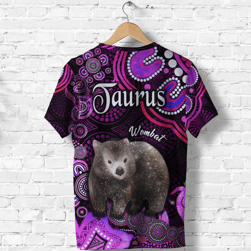 australian-astrology-t-shirt-taurus-wombat-zodiac-aboriginal-vibes-pink