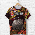 custom-personalised-australian-astrology-t-shirt-taurus-wombat-zodiac-aboriginal-vibes-red