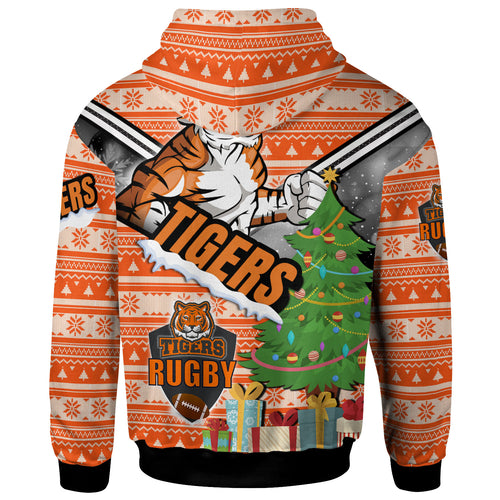 tigers-rugby-hoodie-custom-christmas-tree-tigers-rugby-ball-hoodie