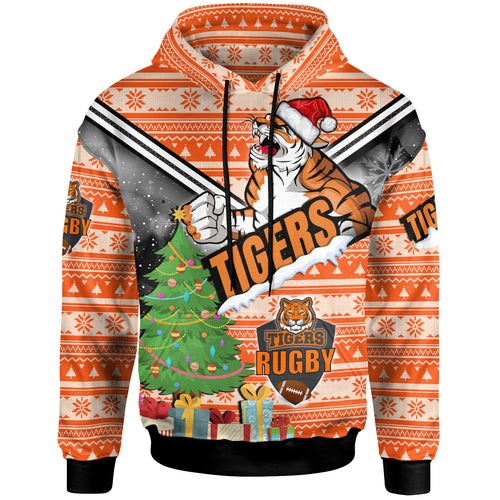 tigers-rugby-hoodie-custom-christmas-tree-tigers-rugby-ball-hoodie