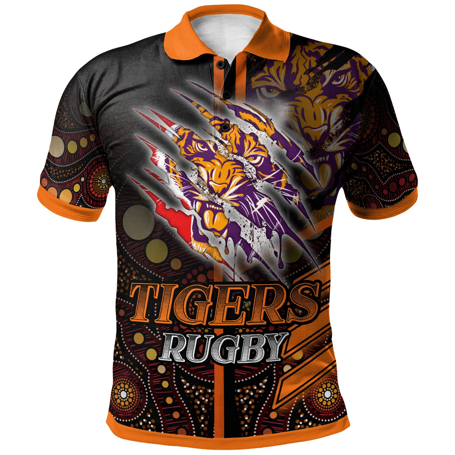 tigers-rugby-polo-shirt-custom-tigers-claw-aboriginal-indigenous-sport-style-polo-shirt