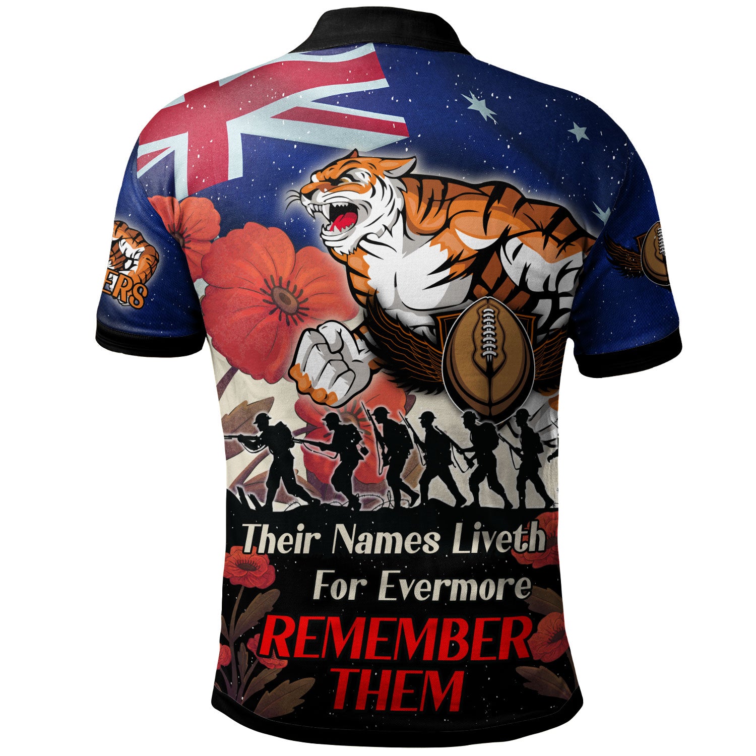 tigers-rugby-polo-shirt-custom-remember-them-red-poppy-flowers-polo-shirt