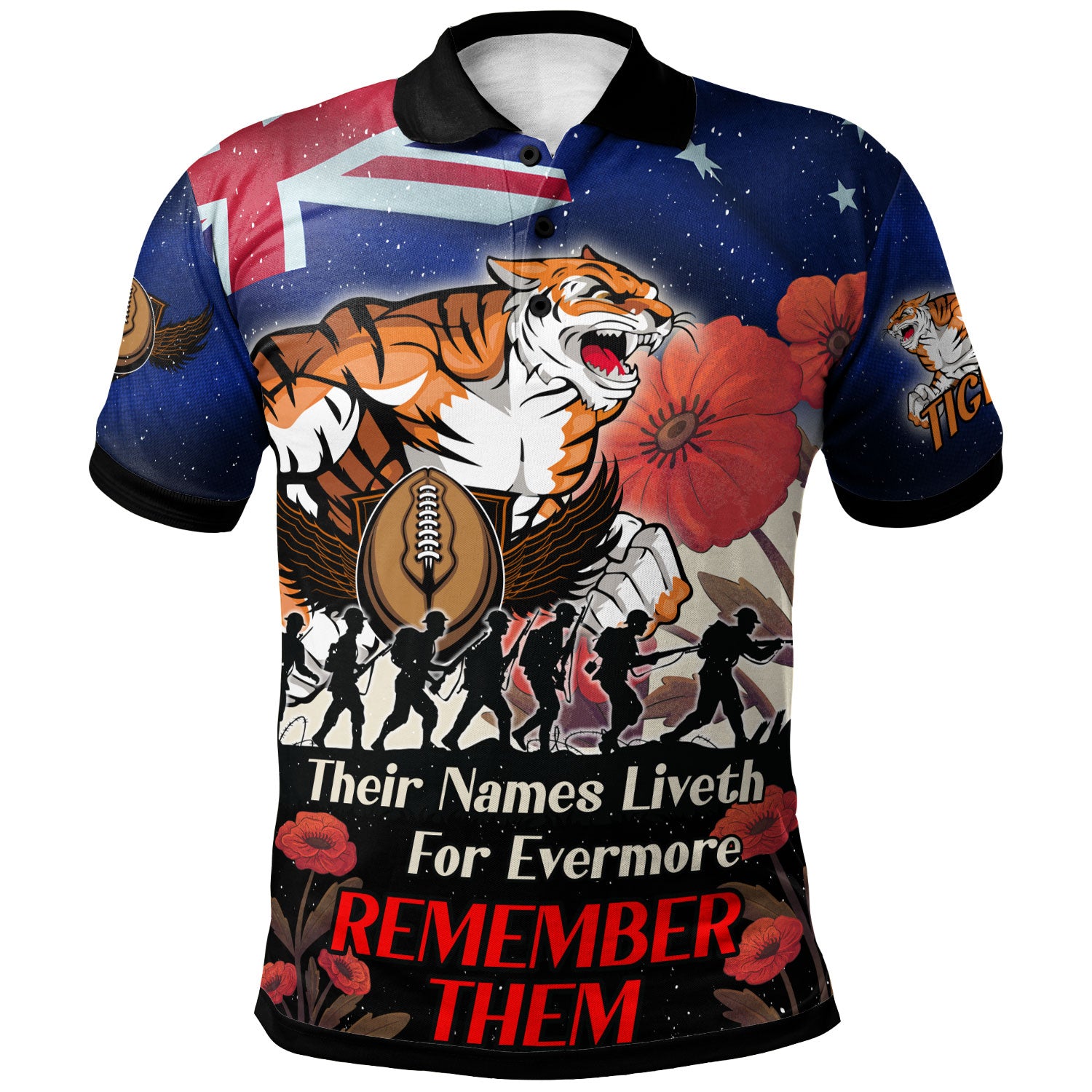 tigers-rugby-polo-shirt-custom-remember-them-red-poppy-flowers-polo-shirt