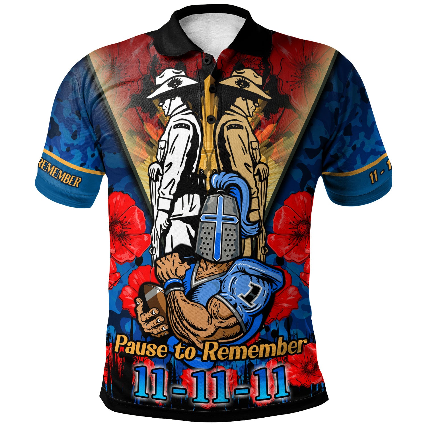 titans-rugby-polo-shirt-custom-remembrance-day-pause-to-remember-polo-shirt