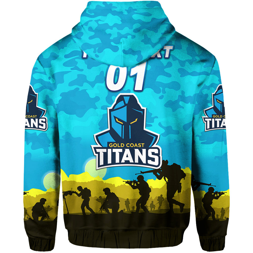 (Custom Personalised) Gold Coast Titans ANZAC 2022 Hoodie/ Zip Hoodie Simple Style LT8