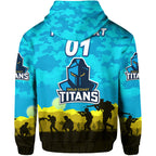 (Custom Personalised) Gold Coast Titans ANZAC 2022 Hoodie/ Zip Hoodie Simple Style LT8