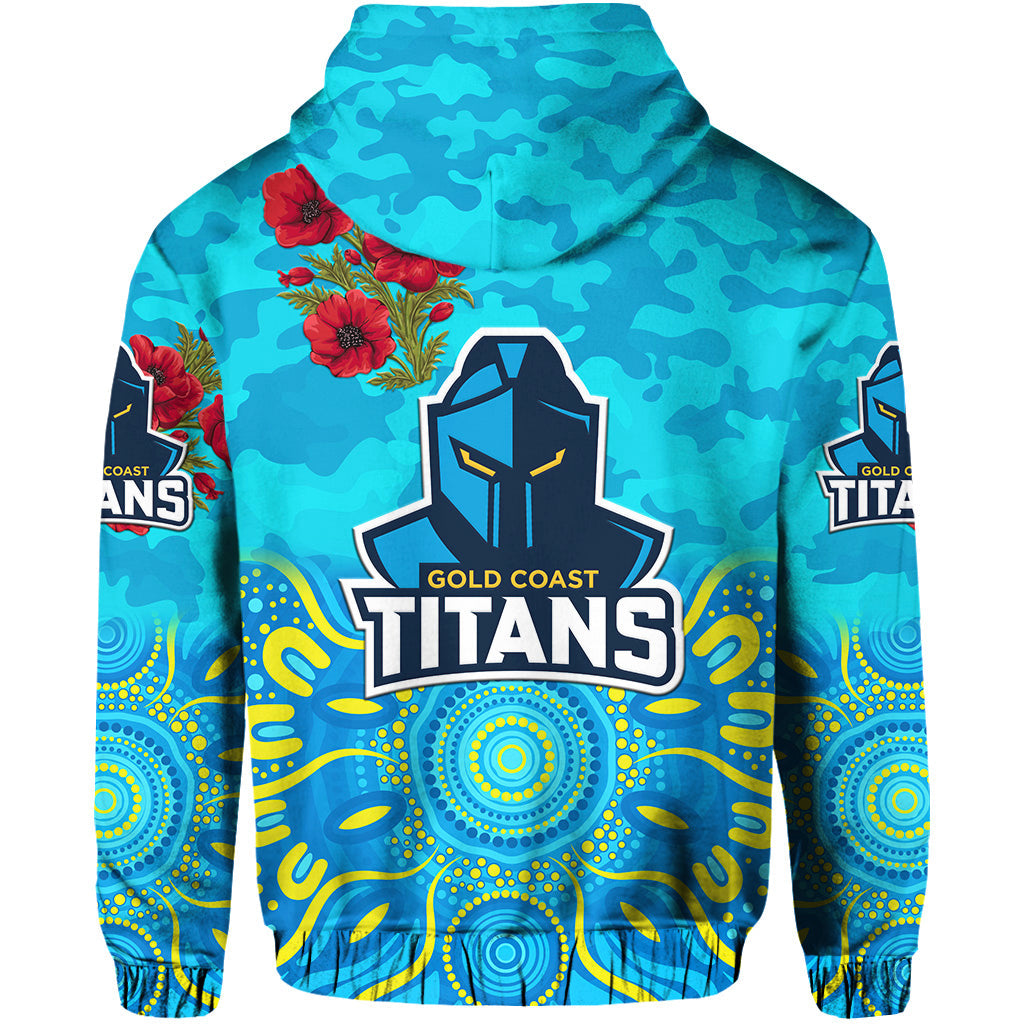 Gold Coast Titans ANZAC 2022 Hoodie/ Zip Hoodie Indigenous Vibes LT8