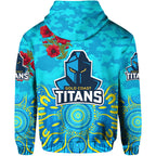 Gold Coast Titans ANZAC 2022 Hoodie/ Zip Hoodie Indigenous Vibes LT8