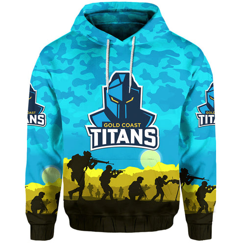 (Custom Personalised) Gold Coast Titans ANZAC 2022 Hoodie/ Zip Hoodie Simple Style LT8