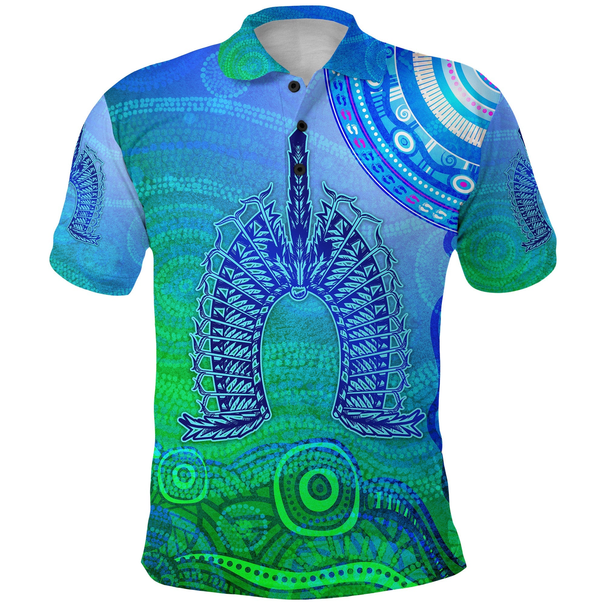 custom-personalised-aboriginal-torres-strait-islands-polo-shirt-wave-vibes