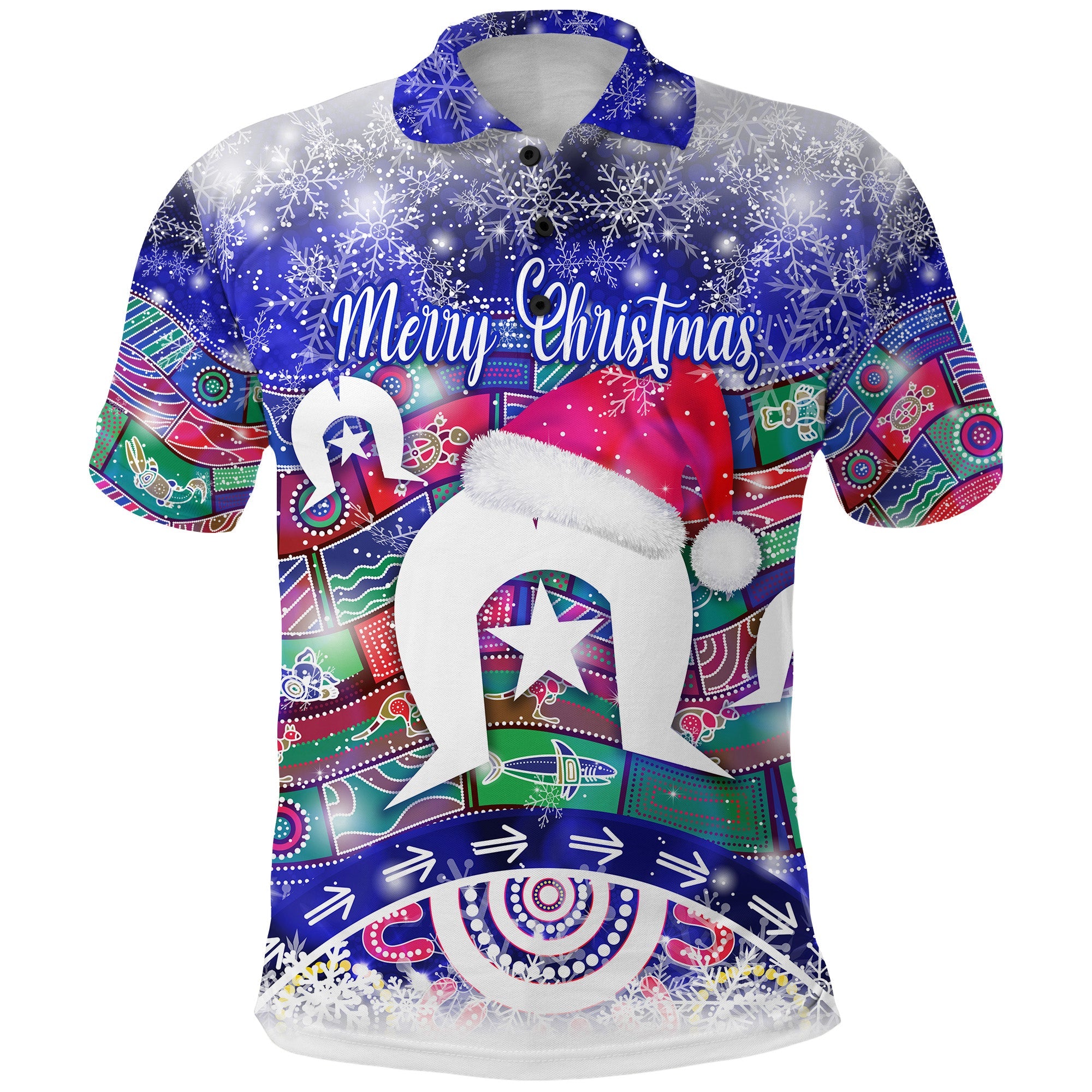 custom-personalised-australian-torres-trait-islands-christmas-polo-shirt-original-style-blue