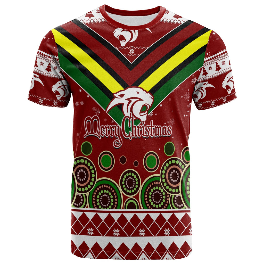 aboriginal-christmas-black-panther-with-santa-hat-t-shirt