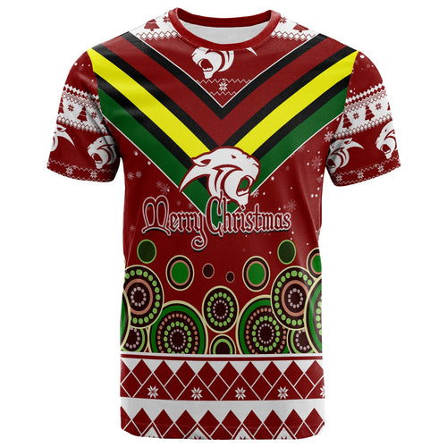 aboriginal-christmas-black-panther-with-santa-hat-t-shirt