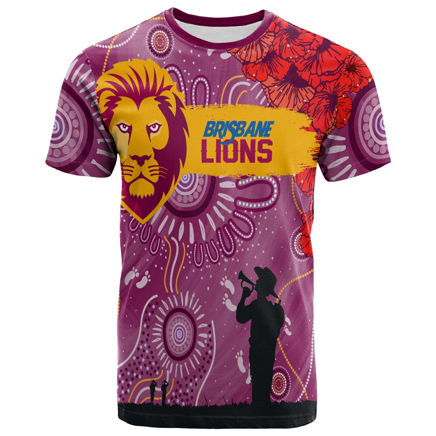 custom-personalised-brisbane-lions-indigenous-anzac-day-t-shirt-we-will-remember