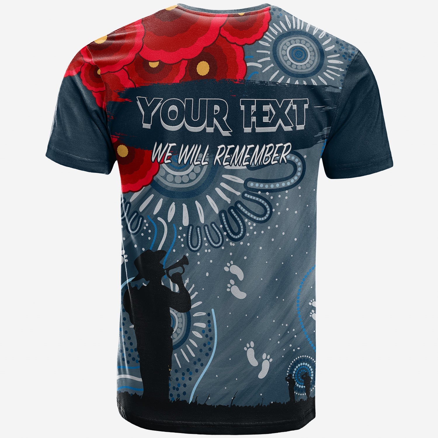 custom-personalised-carlton-blue-baggers-indigenous-anzac-day-t-shirt-we-will-remember
