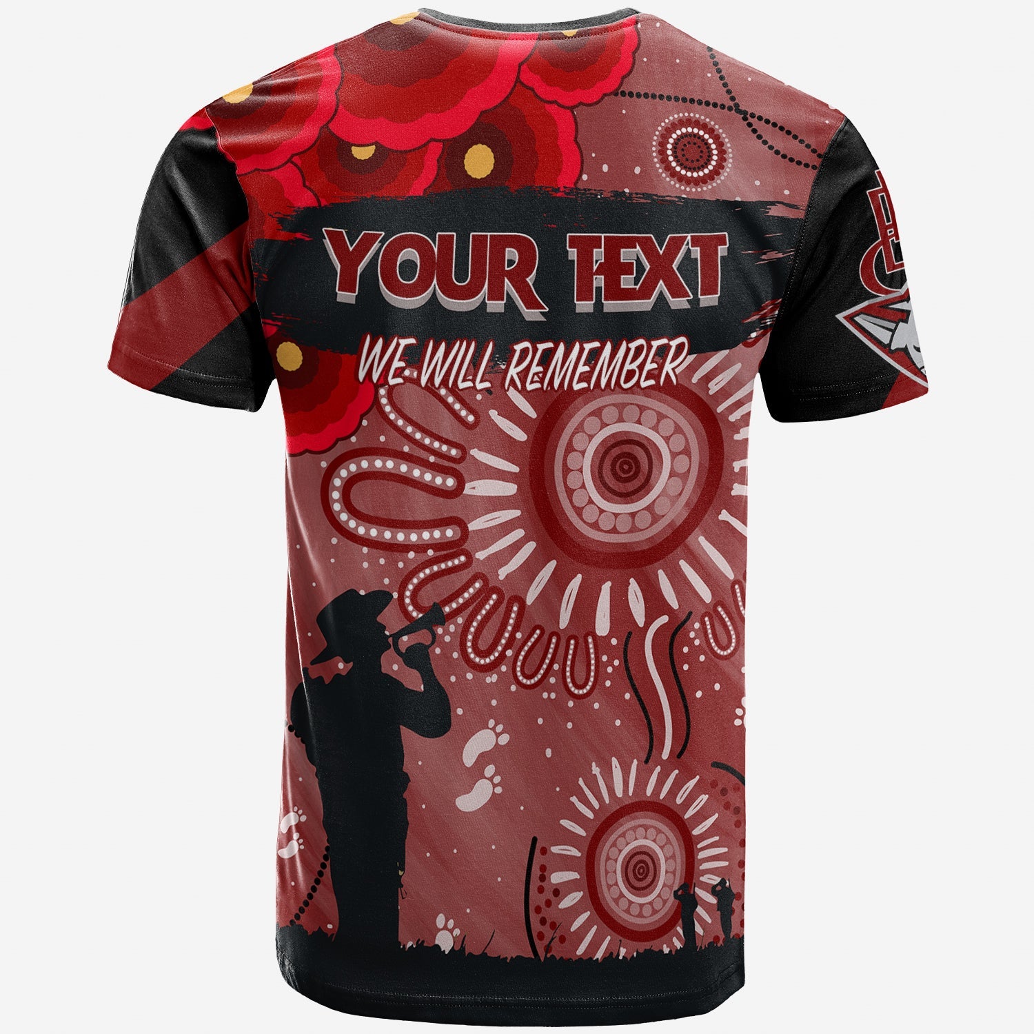 custom-personalised-essendon-bombers-indigenous-anzac-day-t-shirt-we-will-remember