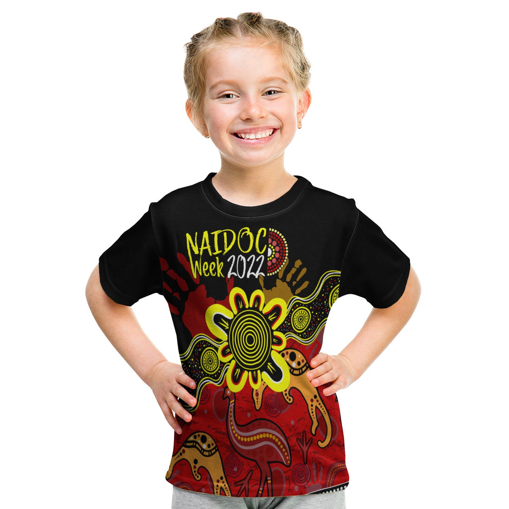 indigenous-naidoc-week-2022-kid-t-shirt-kangaroo-and-emu-birds