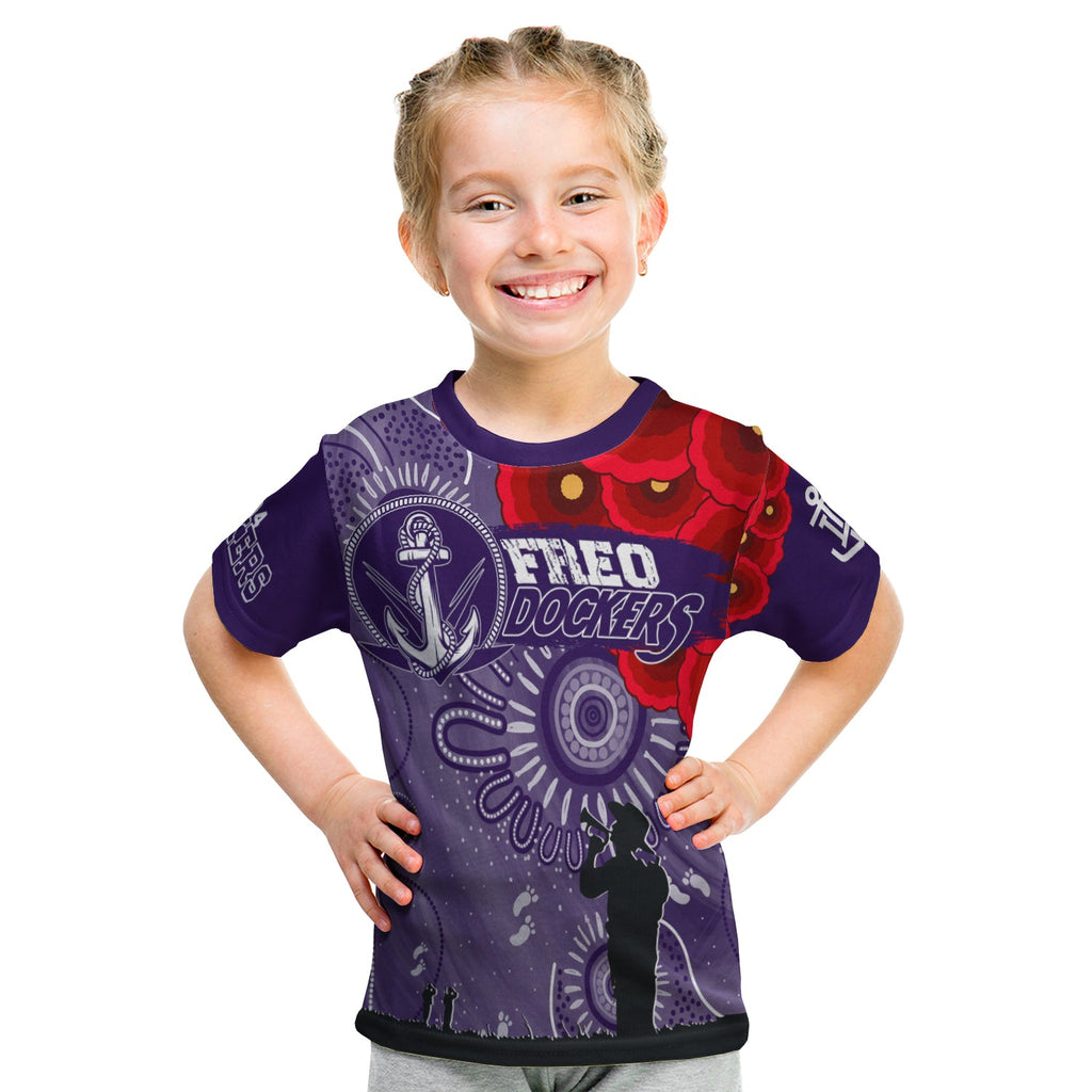 custom-personalised-freo-dockers-indigenous-anzac-day-kid-t-shirt-we-will-remember