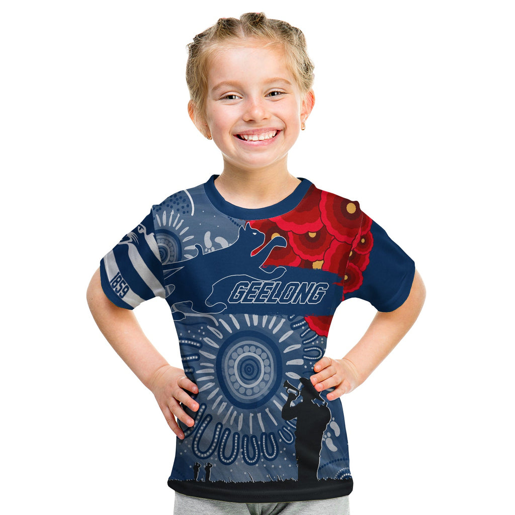 custom-personalised-geelong-cats-indigenous-anzac-day-kid-t-shirt-we-will-remember