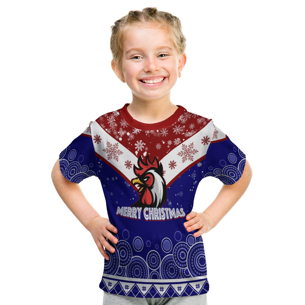 aboriginal-art-chooks-tricolor-merry-christmas-kid-t-shirt