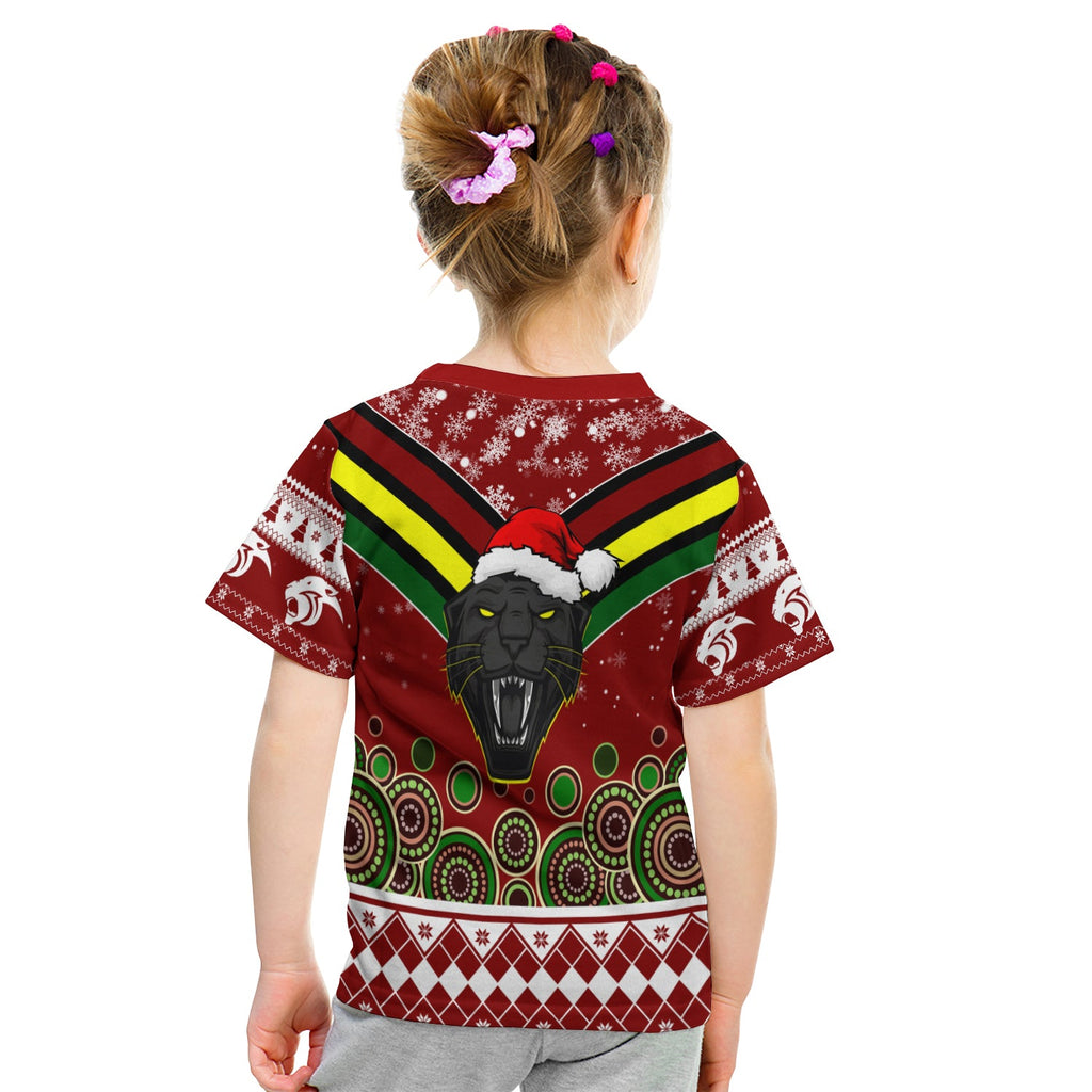 aboriginal-christmas-black-panther-with-santa-hat-kid-t-shirt