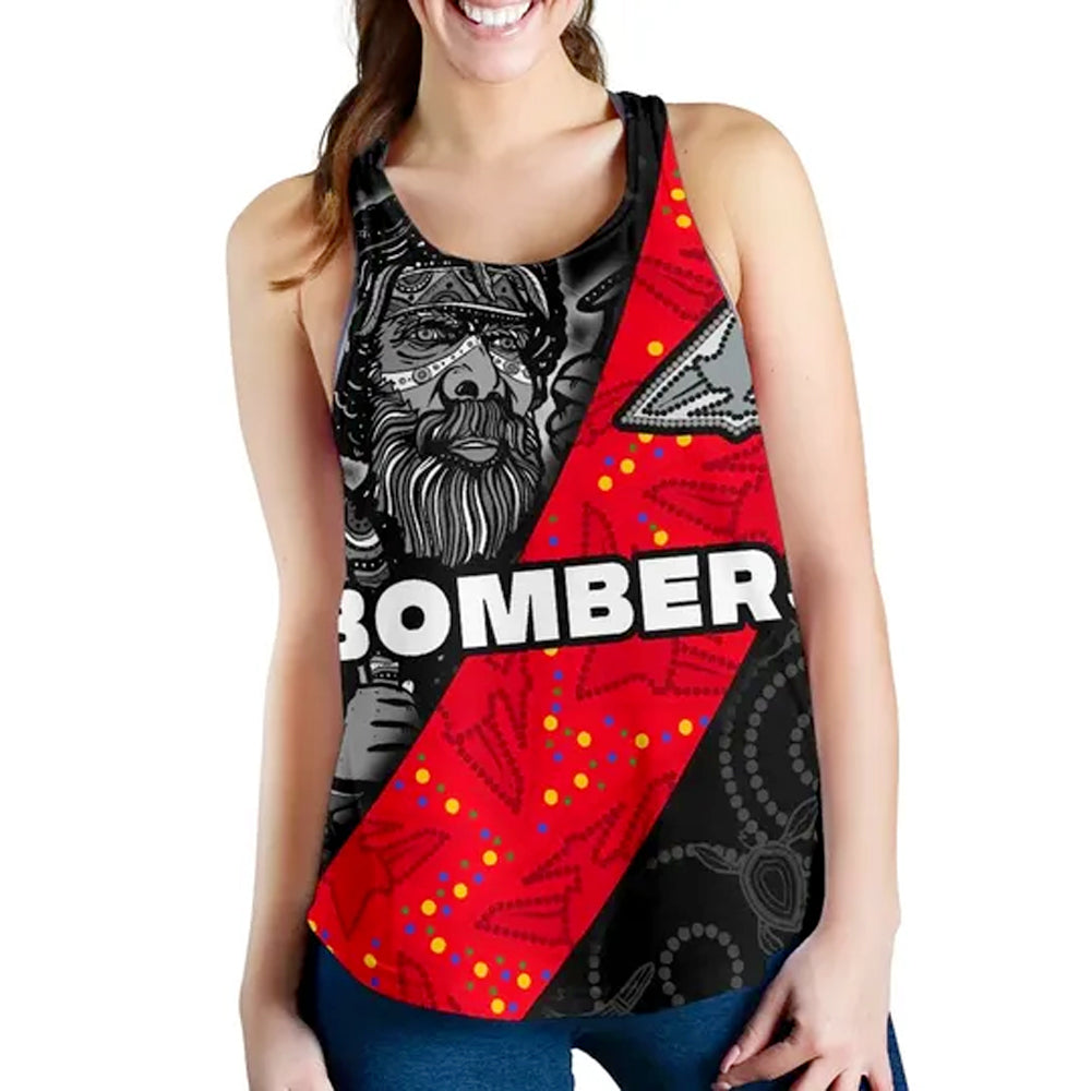 (Custom Personalised) Bombers Naidoc Week Women's Racerback Tank Essendon Ingenious Special Version - Custom Text and Number - Vibe Hoodie