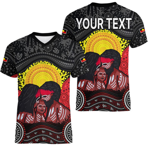 custom-personalised-australia-indigenous-aboriginal-family-v-neck-t-shirt