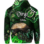 australian-astrology-zip-up-and-pullover-hoodie-virgo-echidna-zodiac-aboriginal-vibes-green