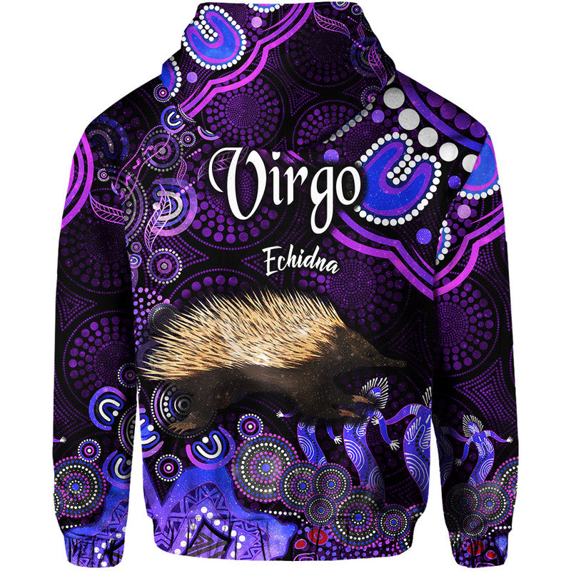 australian-astrology-zip-up-and-pullover-hoodie-virgo-echidna-zodiac-aboriginal-vibes-purple