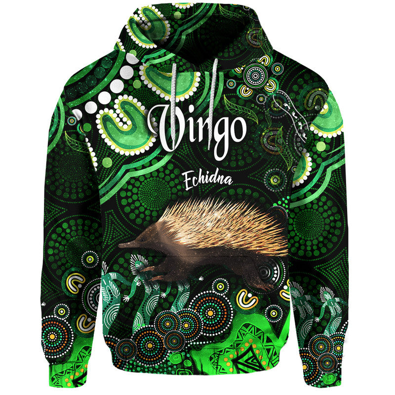 australian-astrology-zip-up-and-pullover-hoodie-virgo-echidna-zodiac-aboriginal-vibes-green