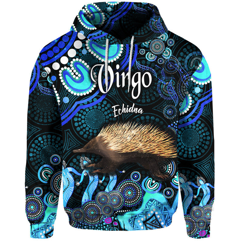 australian-astrology-zip-up-and-pullover-hoodie-virgo-echidna-zodiac-aboriginal-vibes-blue