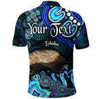 custom-personalised-australian-astrology-polo-shirt-virgo-echidna-zodiac-aboriginal-vibes-blue