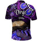 australian-astrology-polo-shirt-virgo-echidna-zodiac-aboriginal-vibes-purple