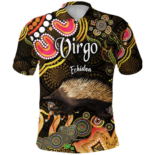 custom-personalised-australian-astrology-polo-shirt-virgo-echidna-zodiac-aboriginal-vibes-gold