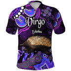 australian-astrology-polo-shirt-virgo-echidna-zodiac-aboriginal-vibes-purple