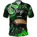 custom-personalised-australian-astrology-polo-shirt-virgo-echidna-zodiac-aboriginal-vibes-green