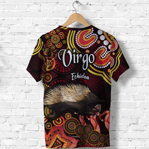 australian-astrology-t-shirt-virgo-echidna-zodiac-aboriginal-vibes-red