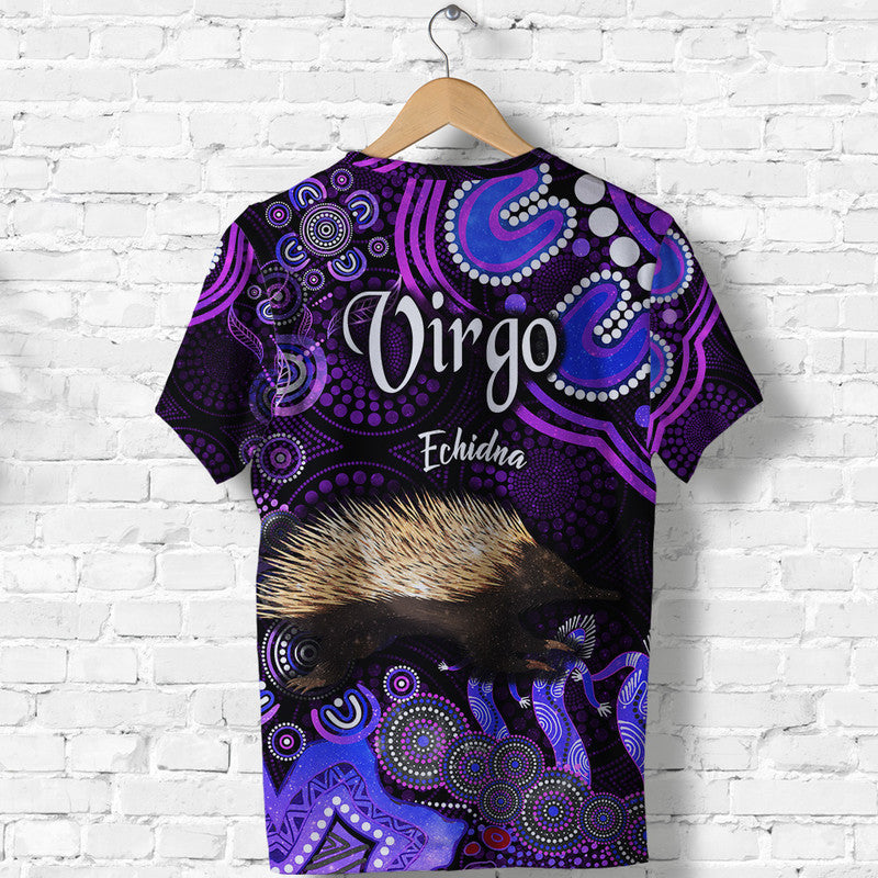 australian-astrology-t-shirt-virgo-echidna-zodiac-aboriginal-vibes-purple