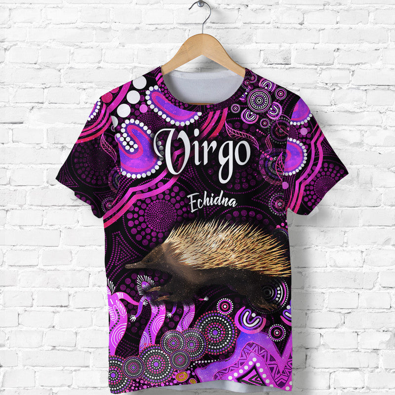 australian-astrology-t-shirt-virgo-echidna-zodiac-aboriginal-vibes-pink