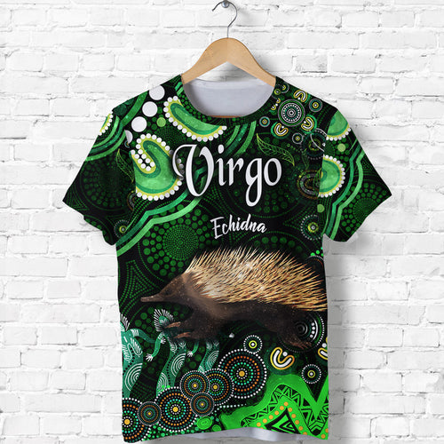 custom-personalised-australian-astrology-t-shirt-virgo-echidna-zodiac-aboriginal-vibes-green