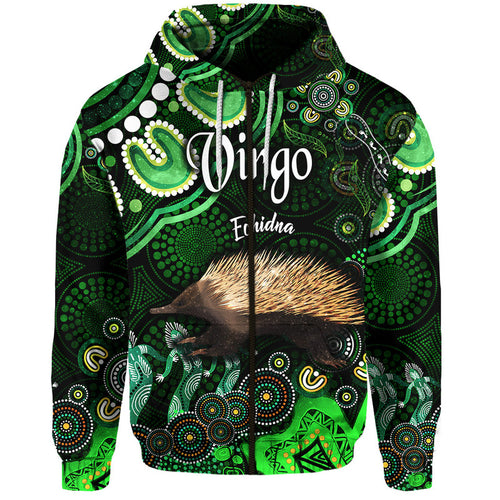 custom-personalised-australian-astrology-zip-up-and-pullover-hoodie-virgo-echidna-zodiac-aboriginal-vibes-green