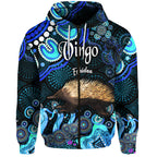australian-astrology-zip-up-and-pullover-hoodie-virgo-echidna-zodiac-aboriginal-vibes-blue